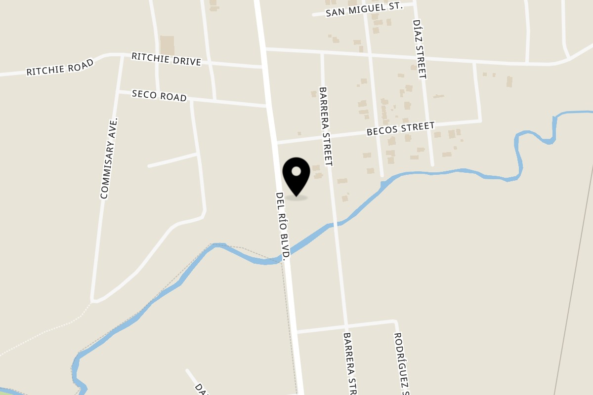 Map showing the location of La Parrilla on 2640 Del Rio Blvd in Eagle Pass